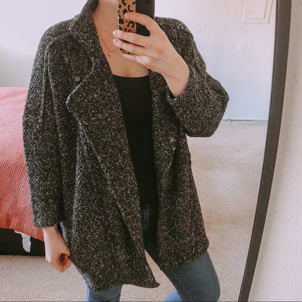 Maje marled wool blend coat one size